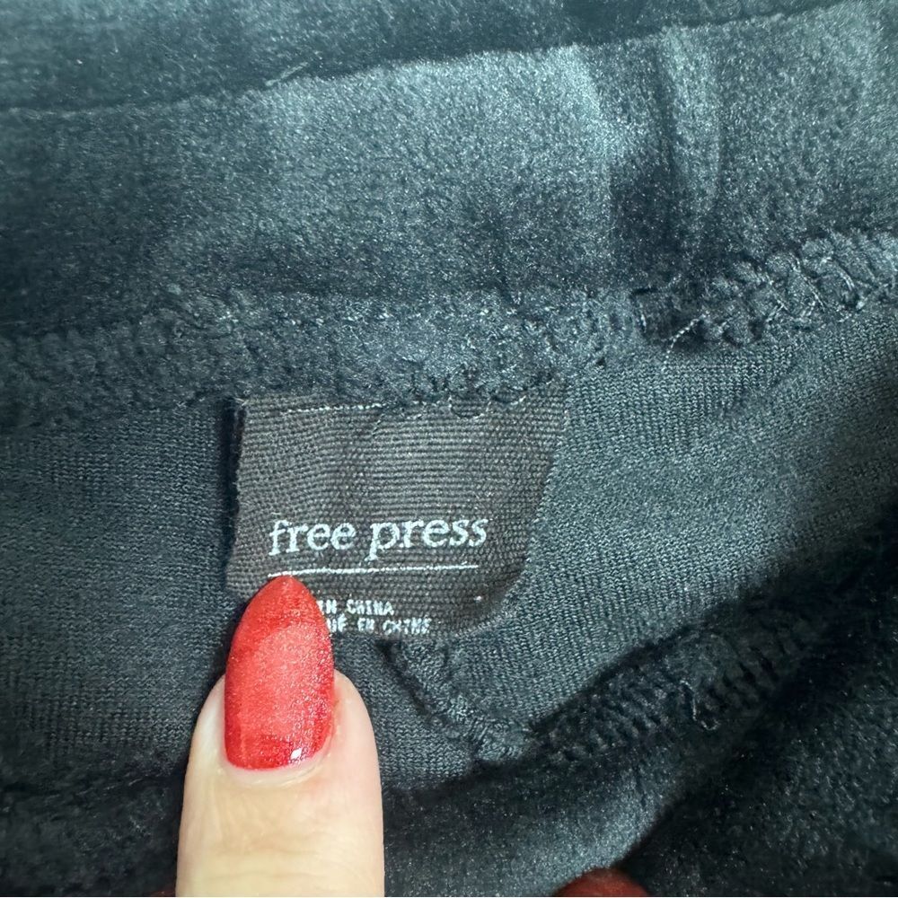 FREE PRESS | Black Velour Drawstring Waist Jogger Pants Women’s Size Large - Picture 6 of 10